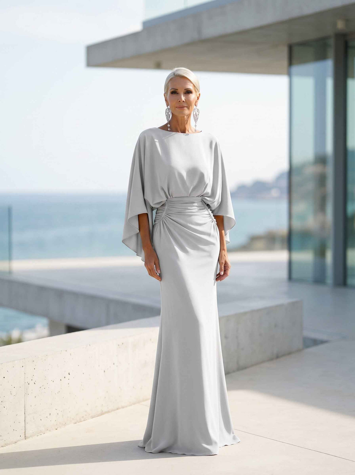 Elegant Backless Pleated Dress For Women