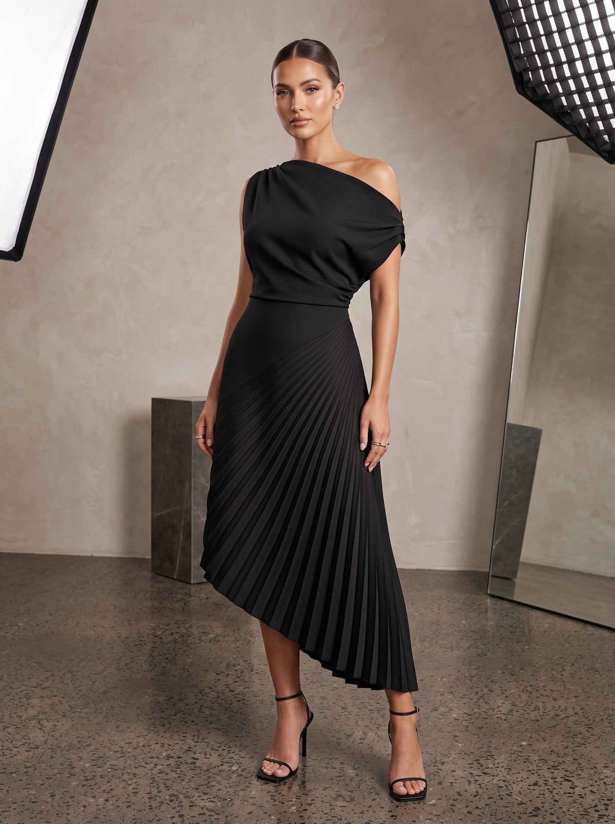 Elegant Ruffled Irregular Women's Dress