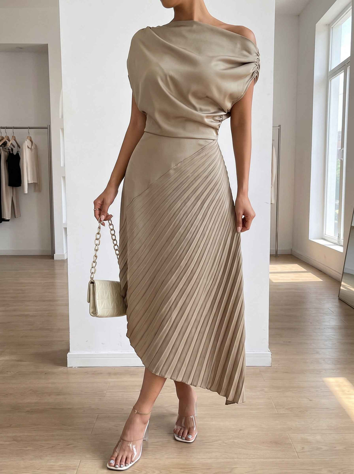 Elegant Ruffled Irregular Women's Dress