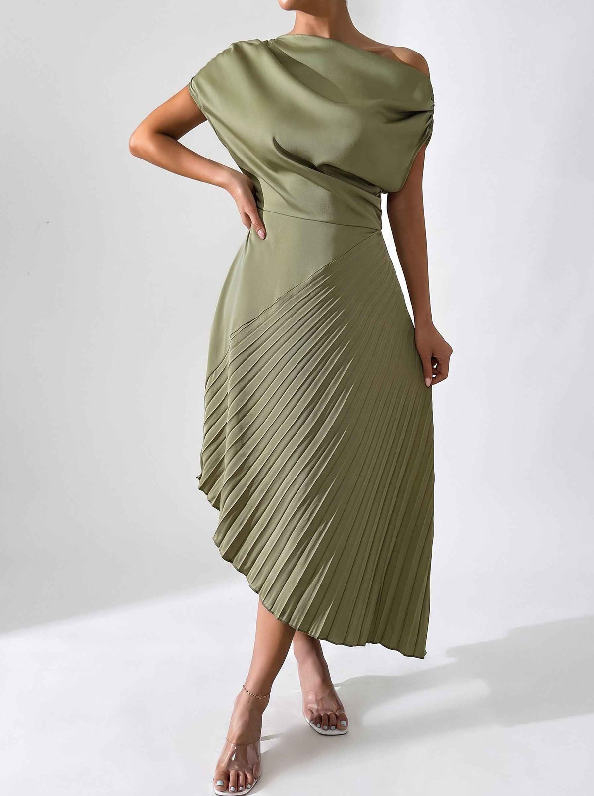 Elegant Ruffled Irregular Women's Dress