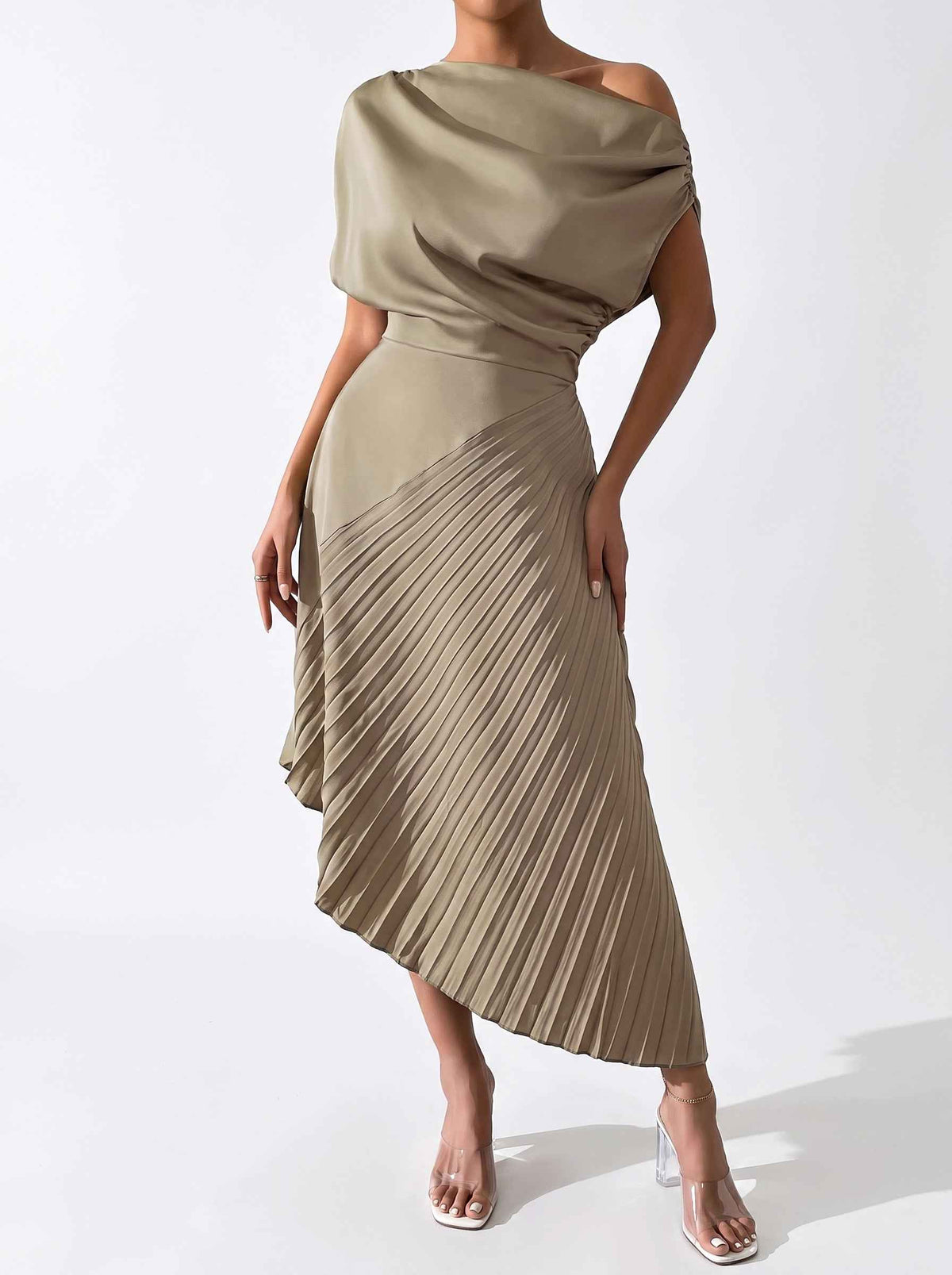 Elegant Ruffled Irregular Women's Dress