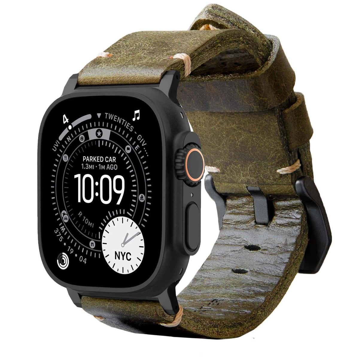 Rugged Vintage Leather Strap for Apple Watch Ultra