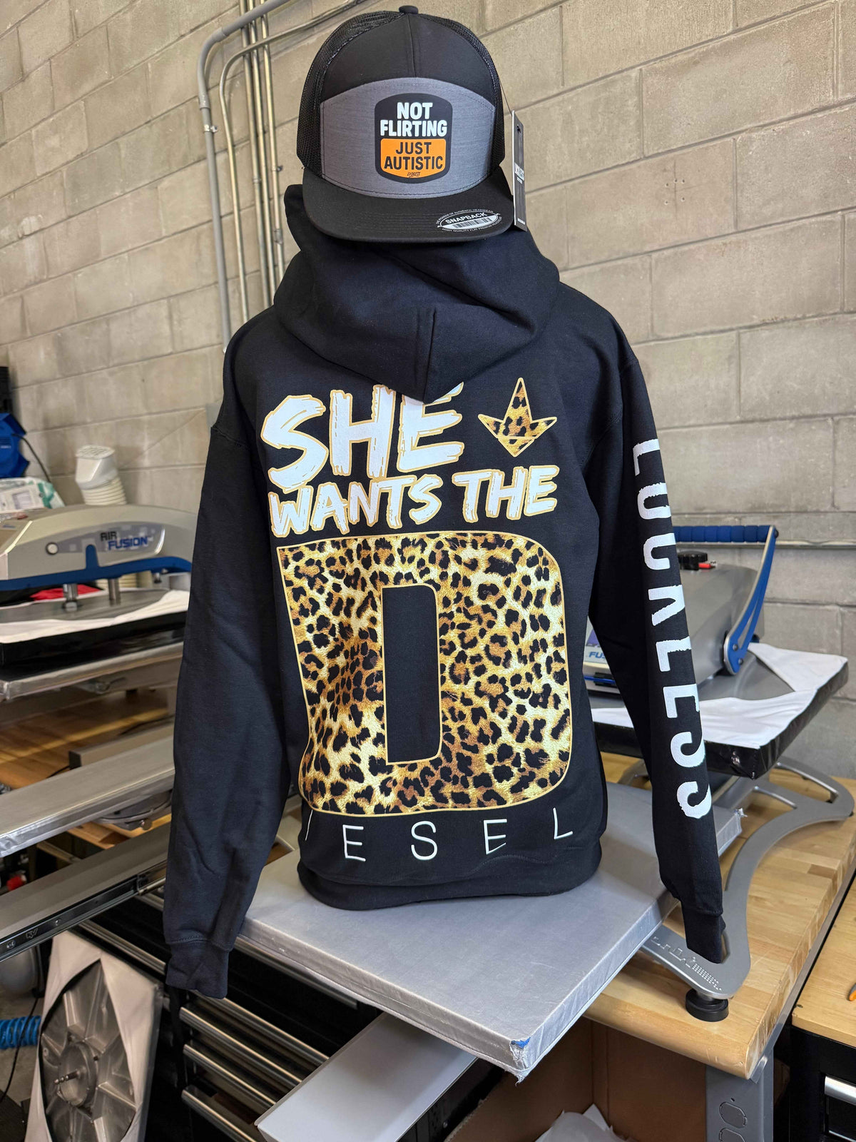 She Wants The Diesel Hoodie - Leopard Print Edition