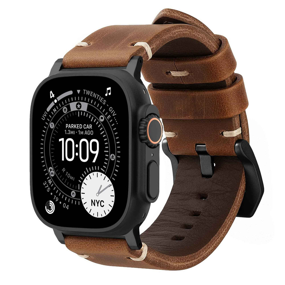 Rugged Vintage Leather Strap for Apple Watch Ultra