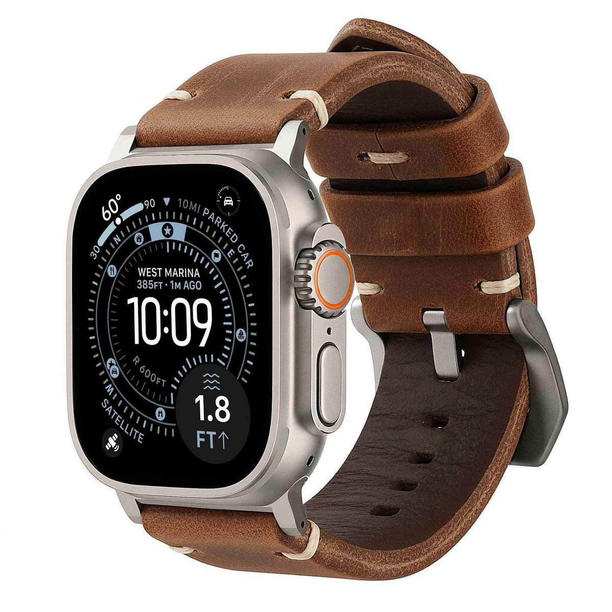 Rugged Vintage Leather Strap for Apple Watch Ultra