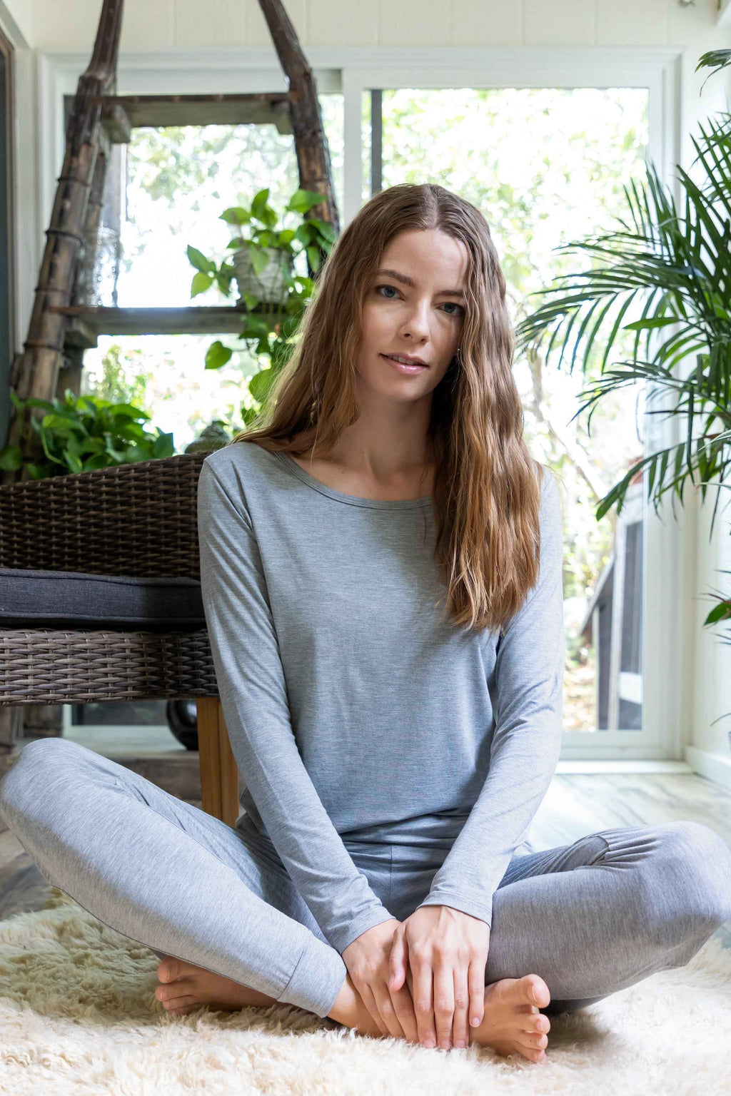 Women's Luxury Bamboo Lounge Long Sleeve T-Shirt - Soft, Breathable & Versatile