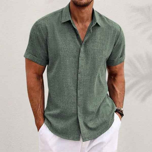 Vintage Linen Casual Hooded Shirt - Lightweight Long Sleeve Pullover Cotton Linen Streetwear Hoodie
