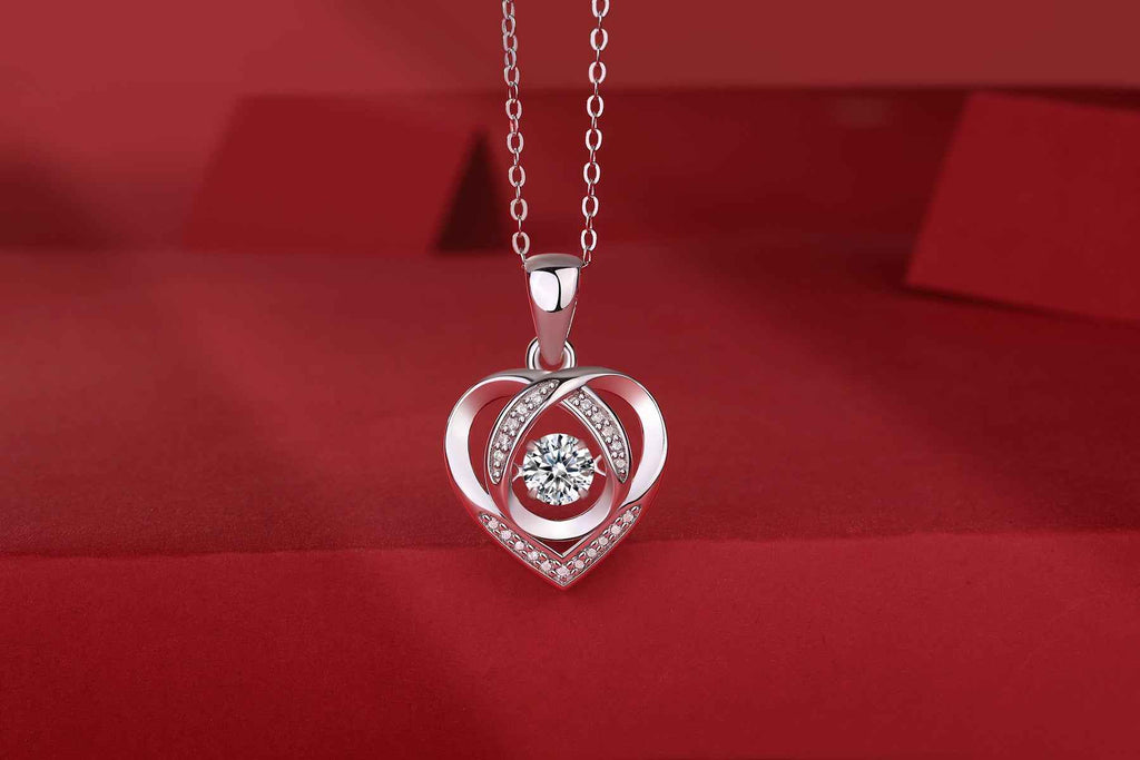 1Heart Luxurious Fashion Diamond Pendant Necklace Set - S920 Silver & Moissanite (Not for TEMU)