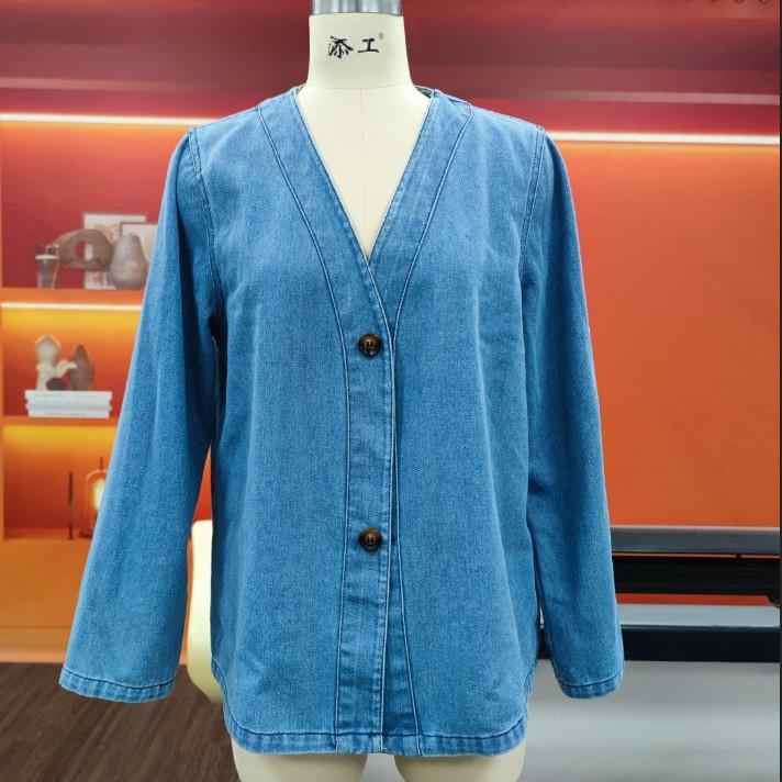 Women's Fashionable Casual Denim Jacket - Comfortable & Stylish Long Sleeve