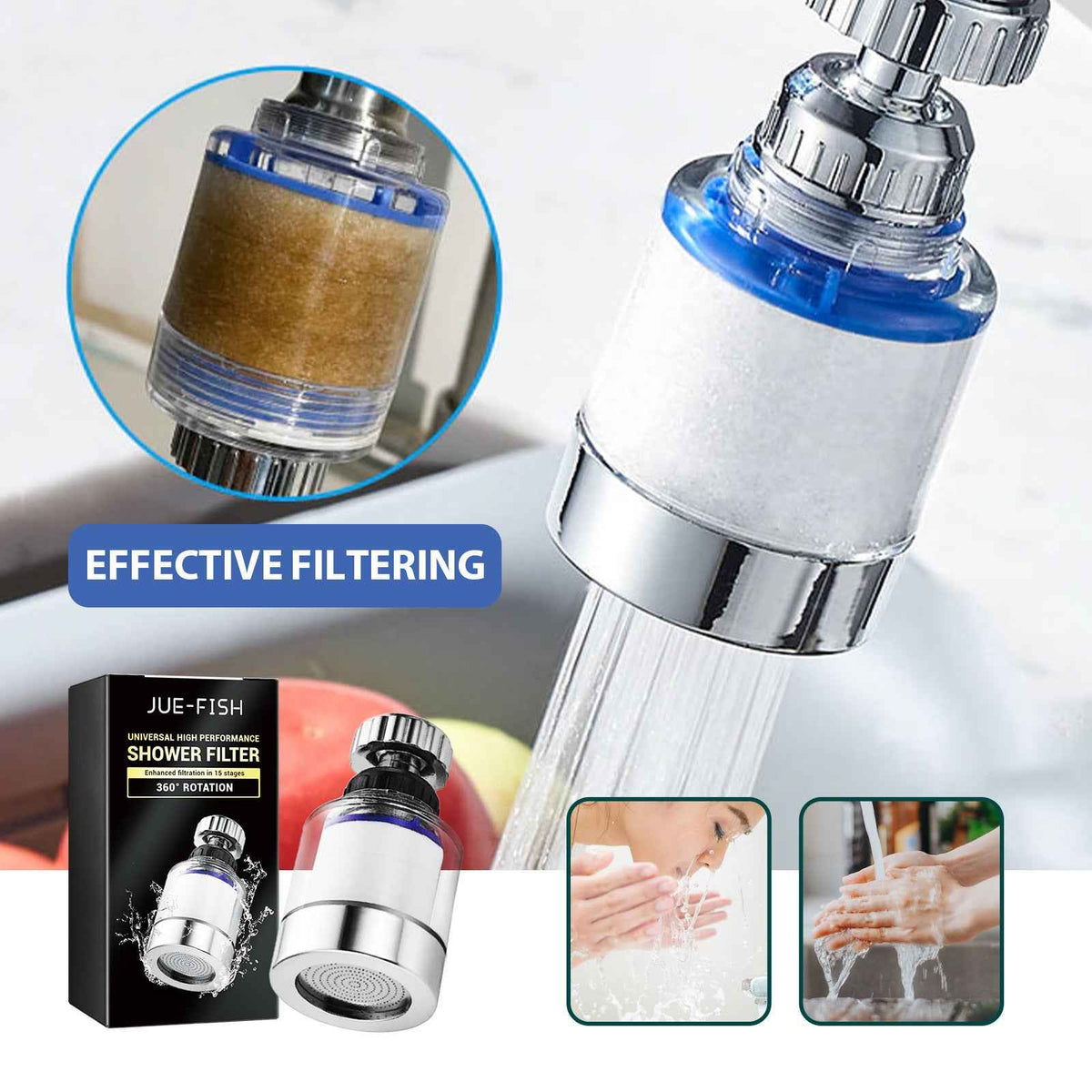 Rotating Faucet Filter Head for Home Use - Easy Installation, Durable PP