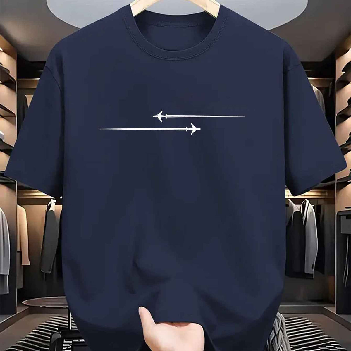 Vintage Minimalist Airplane Graphic Tee: Loose Fit Streetwear Classic