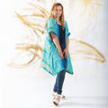 Amara Short Sari Duster: Lightweight Eco-Friendly & Reclaimed Sari Fabric Top