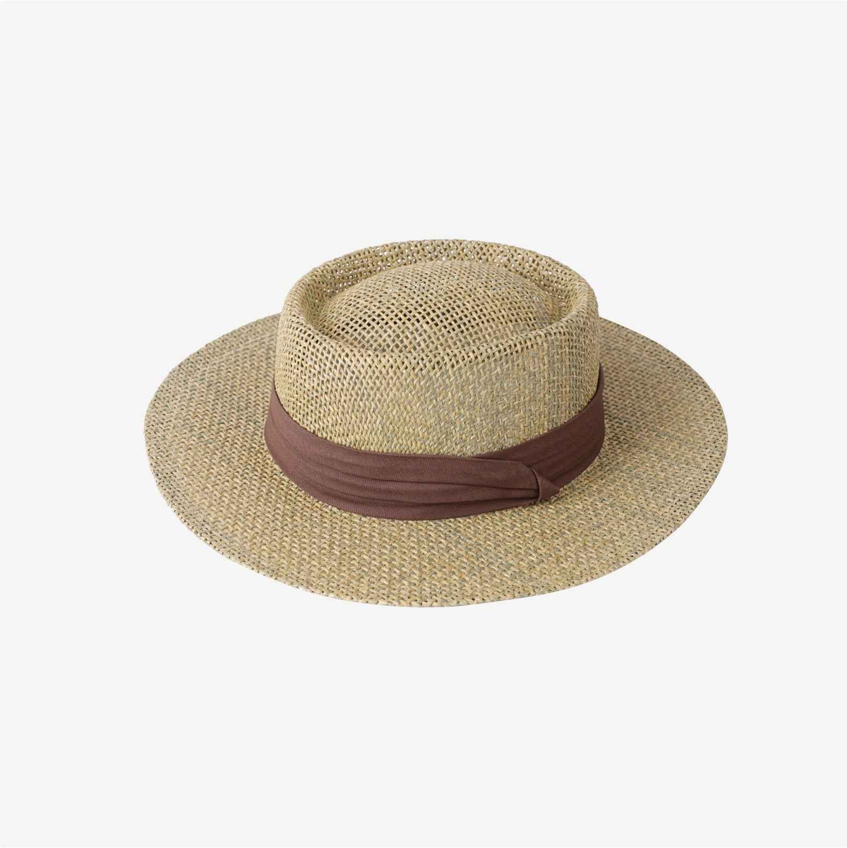 Women's Old Money Style Hollow Flat-top Straw Hat, Summer Versatile Sun Hat For Vacation, Beach & Seaside Sun Protection Straw Fedora