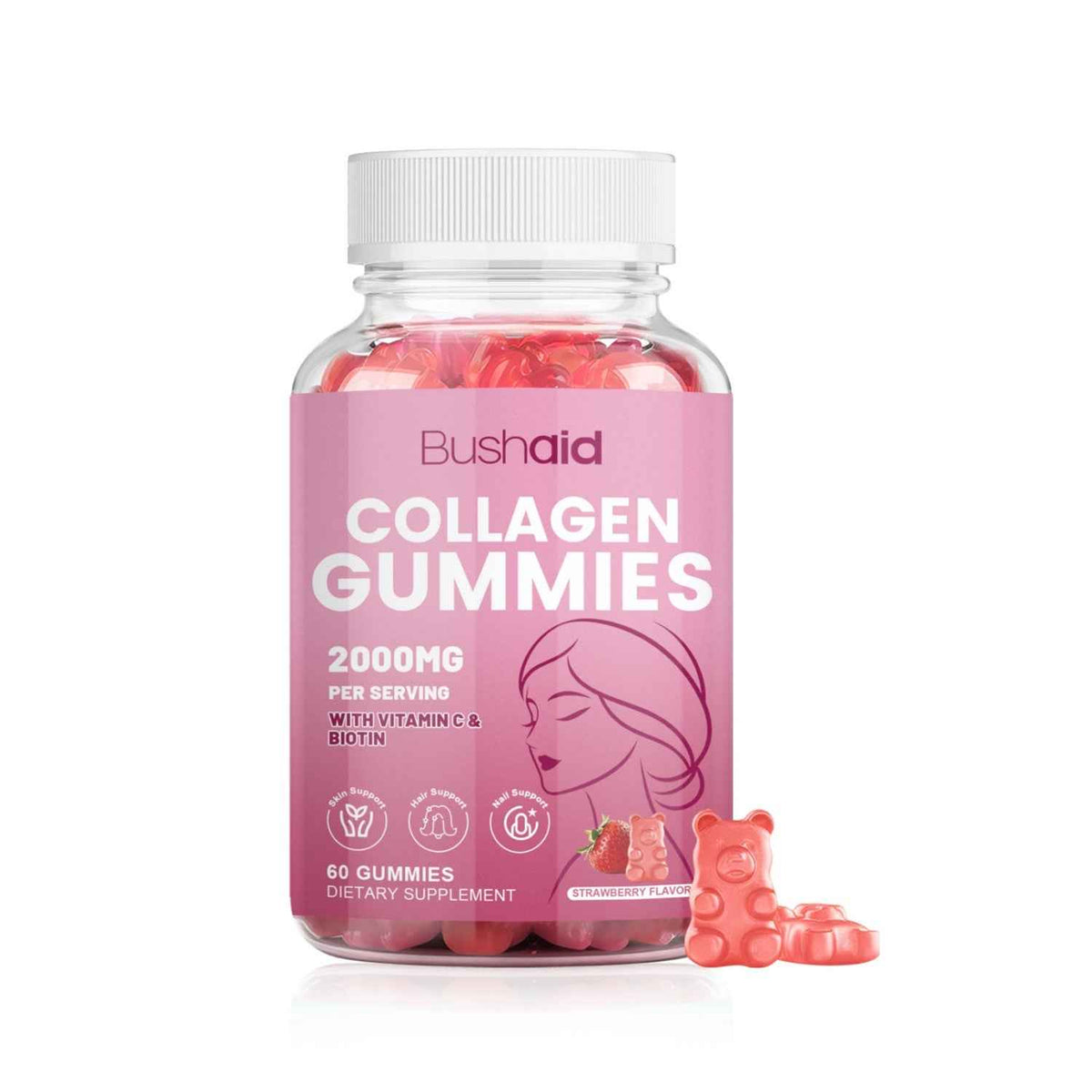 Collagen Gummy Vitamins for Skin, Hair & Nails - 60 Daily Supplements