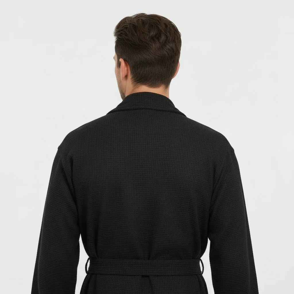 Men's Waffle Spa Bathrobe - Quick Dry, Lightweight Kimono