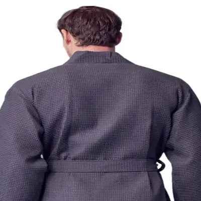 Men's Waffle Spa Bathrobe - Quick Dry, Lightweight Kimono