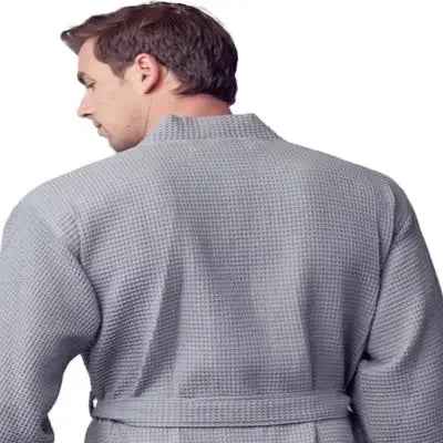 Men's Waffle Spa Bathrobe - Quick Dry, Lightweight Kimono