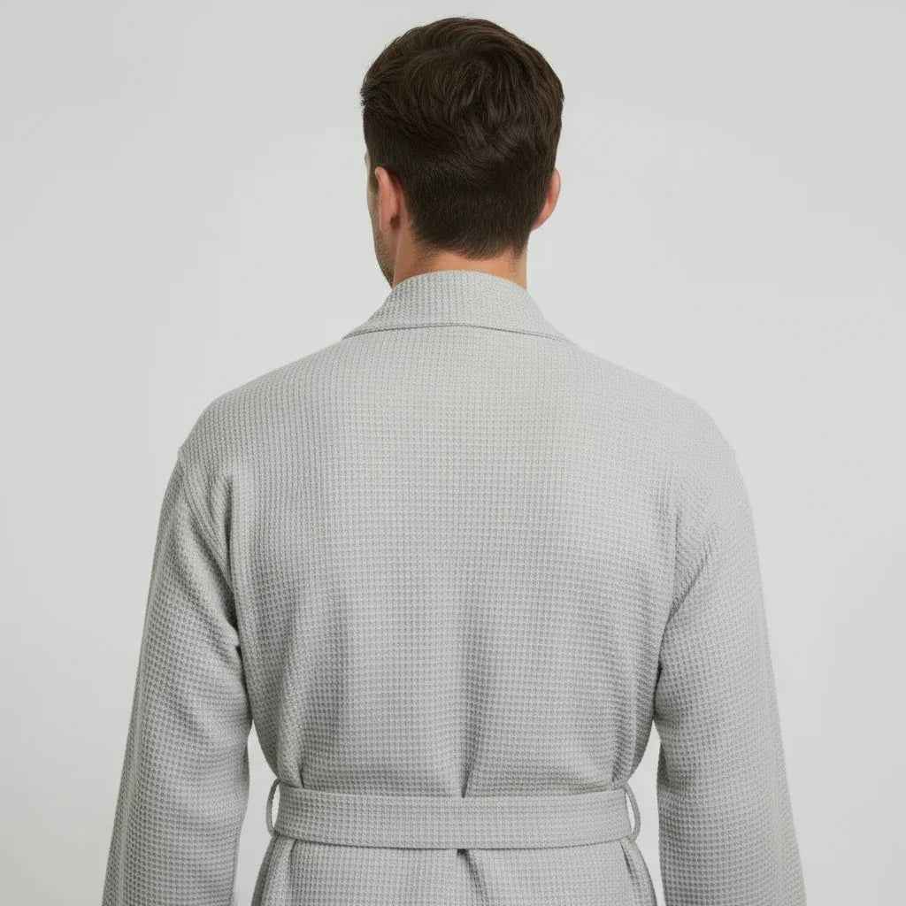 Men's Waffle Spa Bathrobe - Quick Dry, Lightweight Kimono