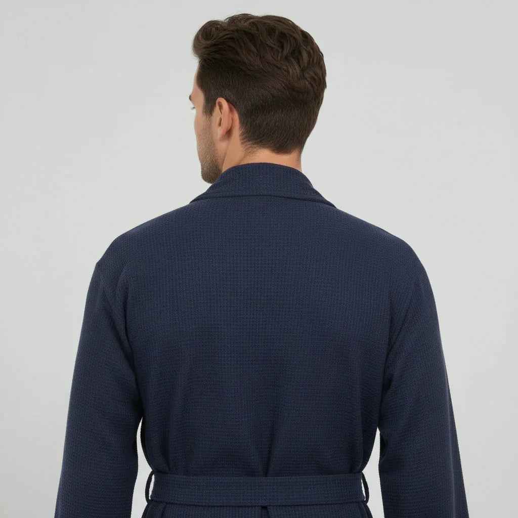 Men's Waffle Spa Bathrobe - Quick Dry, Lightweight Kimono