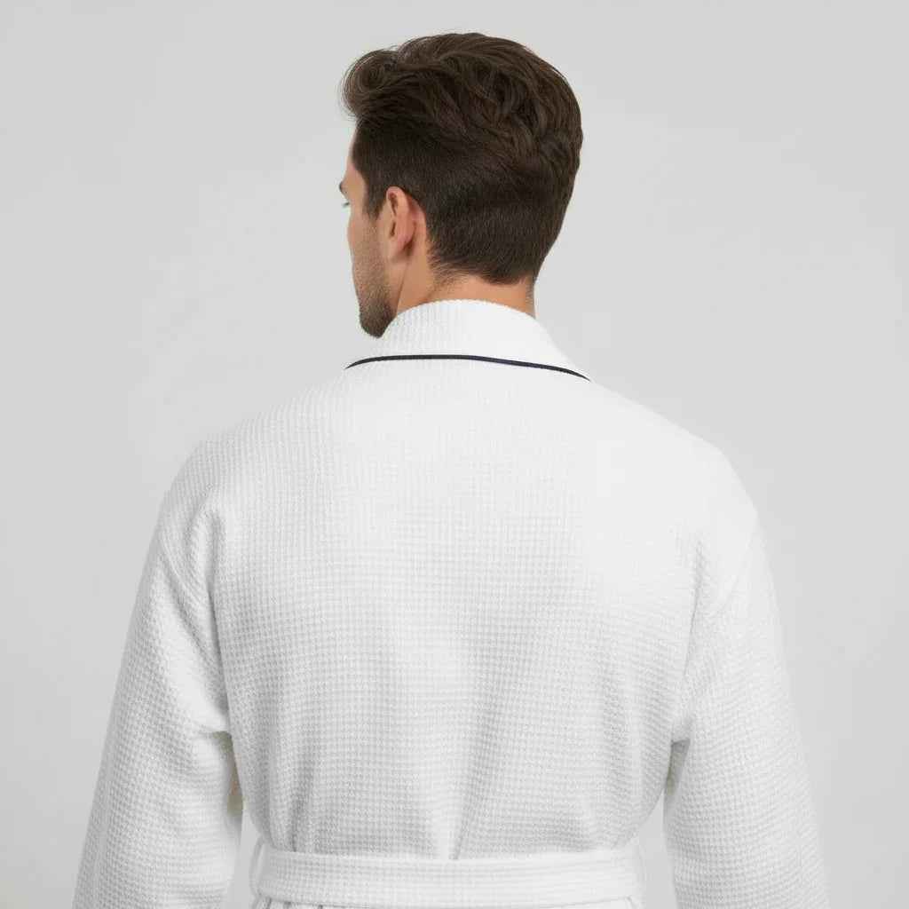 Men's Waffle Spa Bathrobe - Quick Dry, Lightweight Kimono