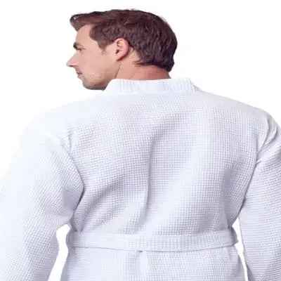 Men's Waffle Spa Bathrobe - Quick Dry, Lightweight Kimono