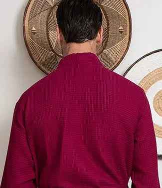 Men's Waffle Spa Bathrobe - Quick Dry, Lightweight Kimono