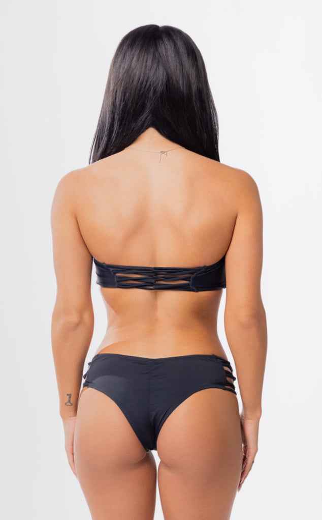 Banzai Beach Strappy Bikini Bottom - Double Rise Hipster, Ruched or Smooth
