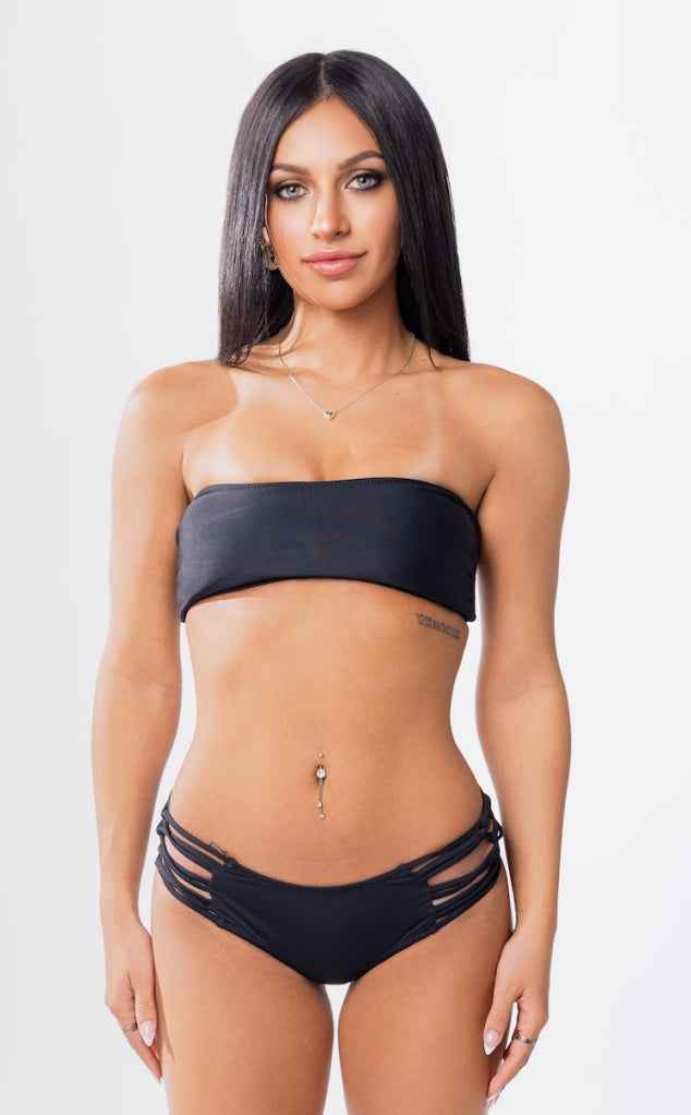 Banzai Beach Strappy Bikini Bottom - Double Rise Hipster, Ruched or Smooth