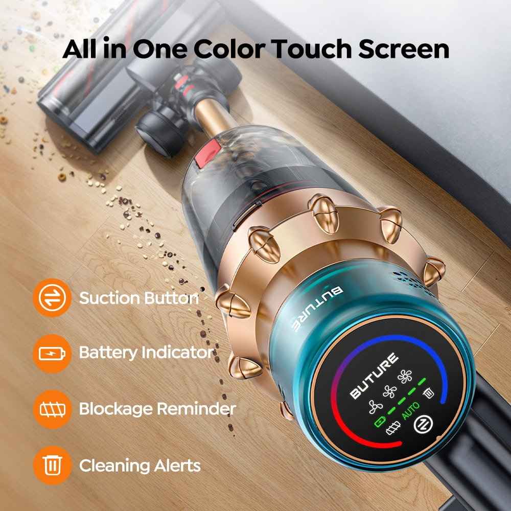 Buture VAC01 Cordless Vacuum: 600W 50kPa High Power Cleaning for Home