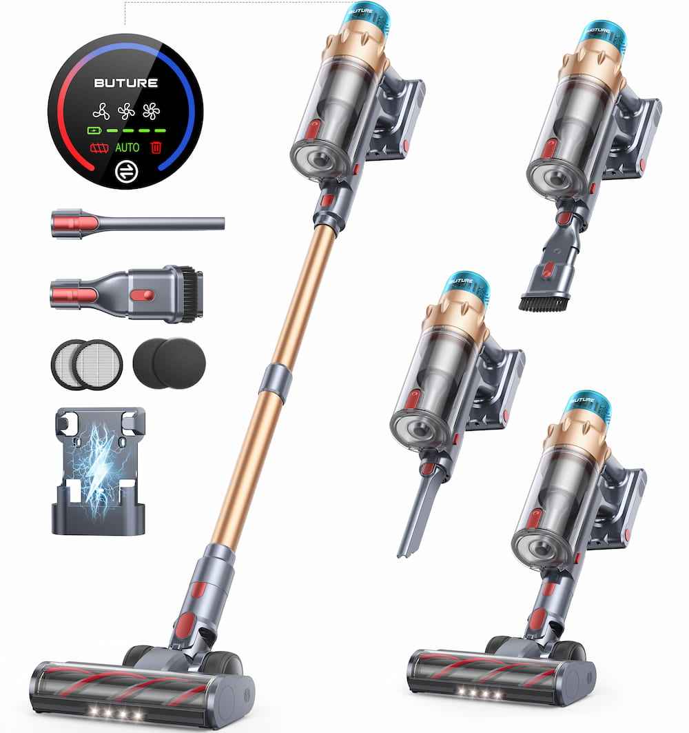 Buture VAC01 Cordless Vacuum: 600W 50kPa High Power Cleaning for Home