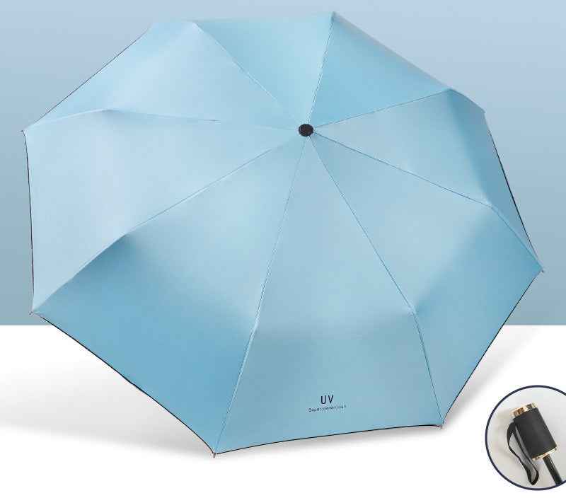 Automatic Folding Sun Rain Umbrella, Lightweight 8-Bone UV Protection