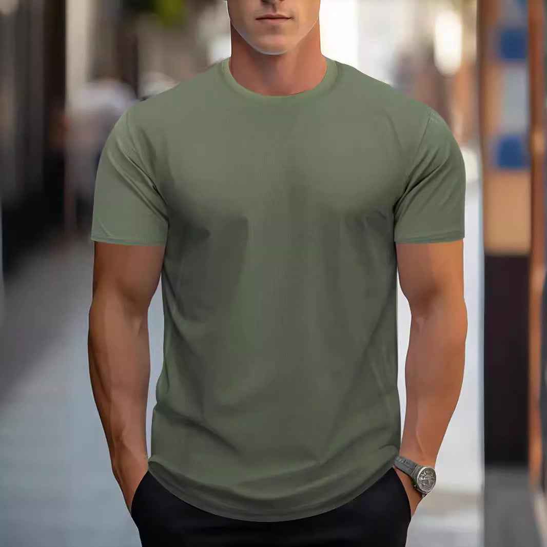 Quick-Drying Breathable Spandex Round Neck Short Sleeve Shirt