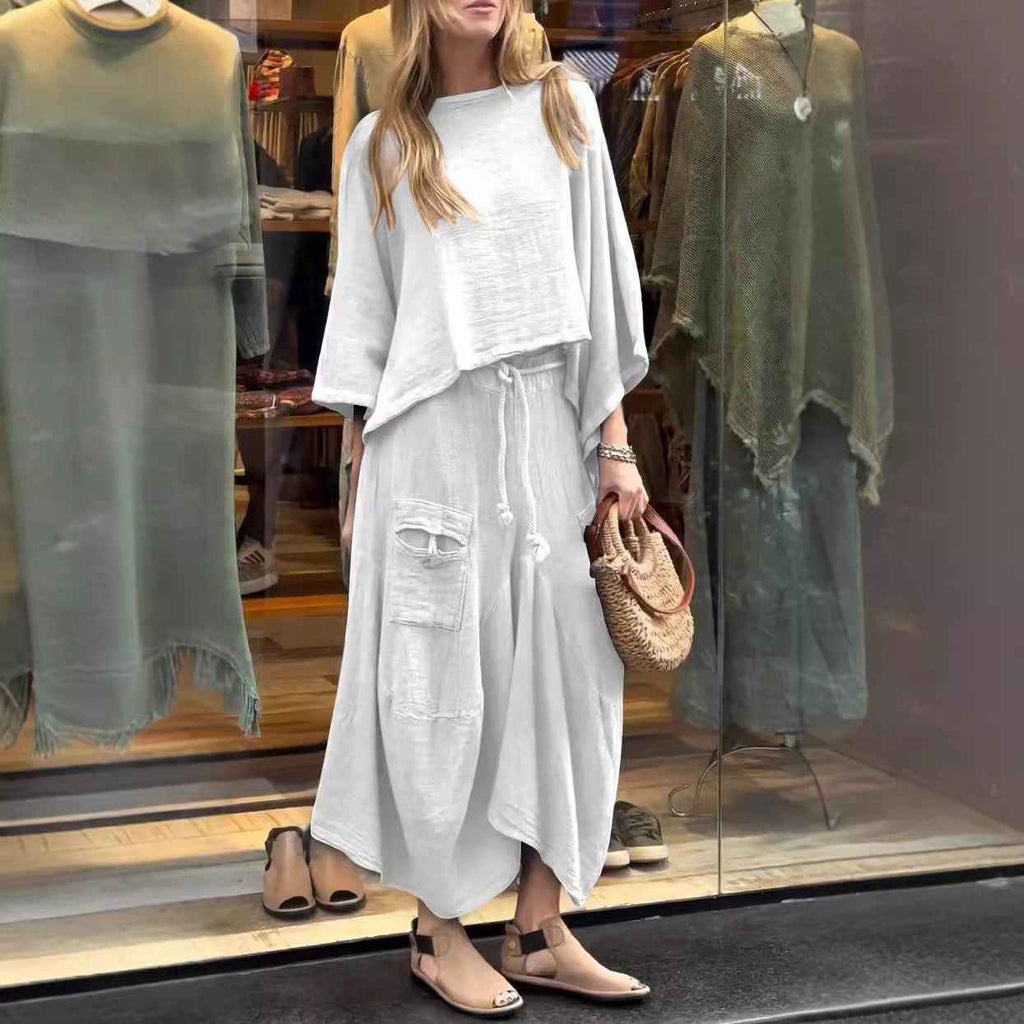 Yellow Comfy Pullover Top & Long Skirt Set - Effortless Casual Style