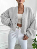 Women's Casual Loose V-Neck Jacket
