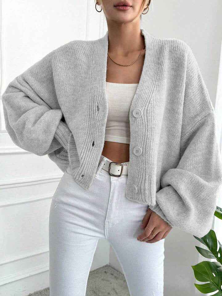 Women's Casual Loose V-Neck Jacket