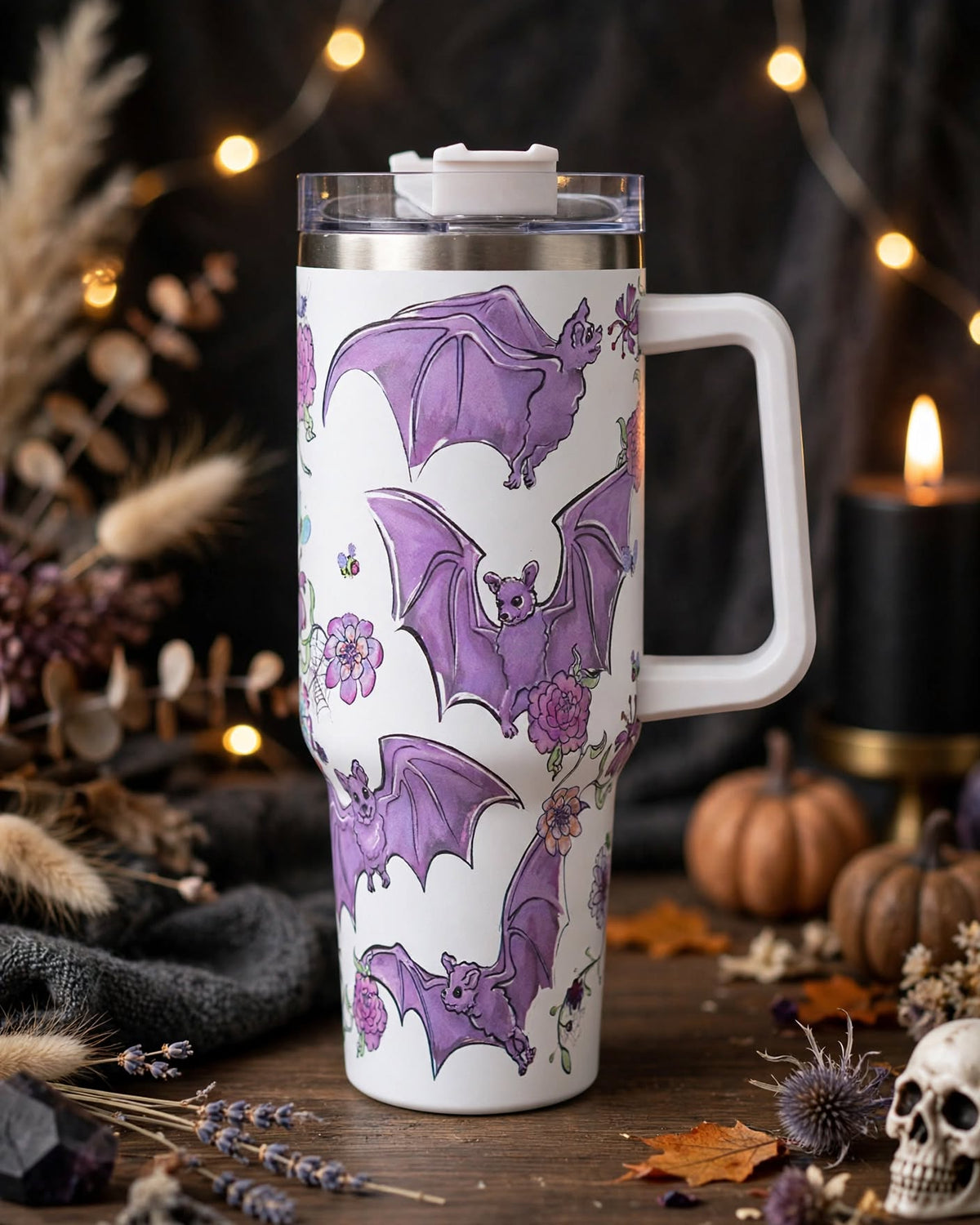 40oz Tumbler With Handle and Straw Lid – 1200ml Insulated Stainless Steel Tumbler, Cold 24H / Hot 12H, Leak-Proof, Cup Holder Friendly – 42+ Prints