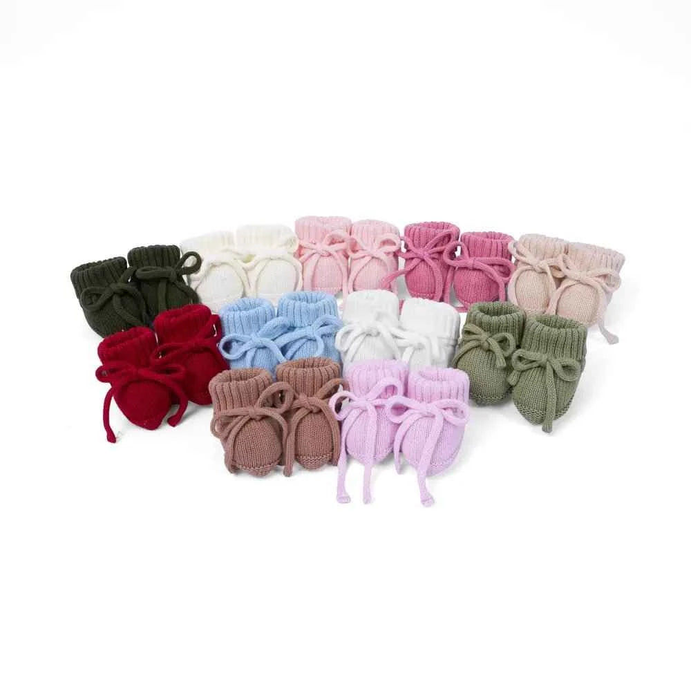 Cute Newborn Knit Booties: Soft Cream 100% Cotton Baby Socks