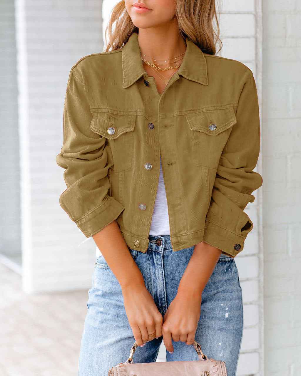 Long Sleeve Denim Jacket - Autumn Winter Fashion Short Outerwear