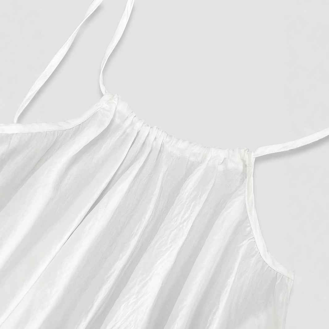 Elegant Backless Long Dress - Loose Fit Vintage Style Women's Casual