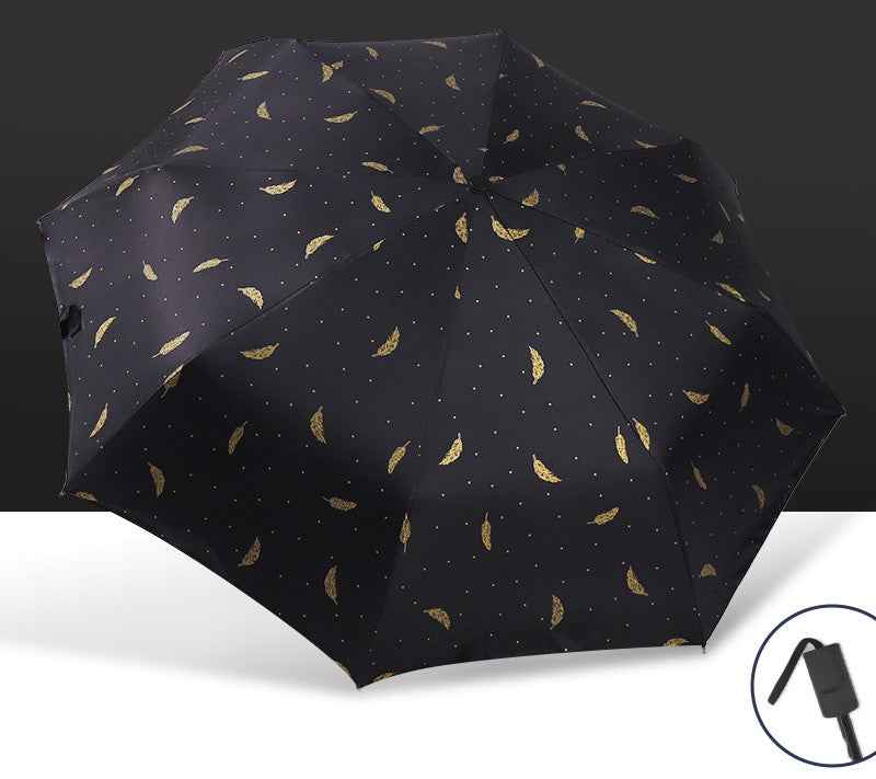 Automatic Folding Sun Rain Umbrella, Lightweight 8-Bone UV Protection