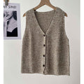 V-Neck Knit Sweater Vest for Office & Commute