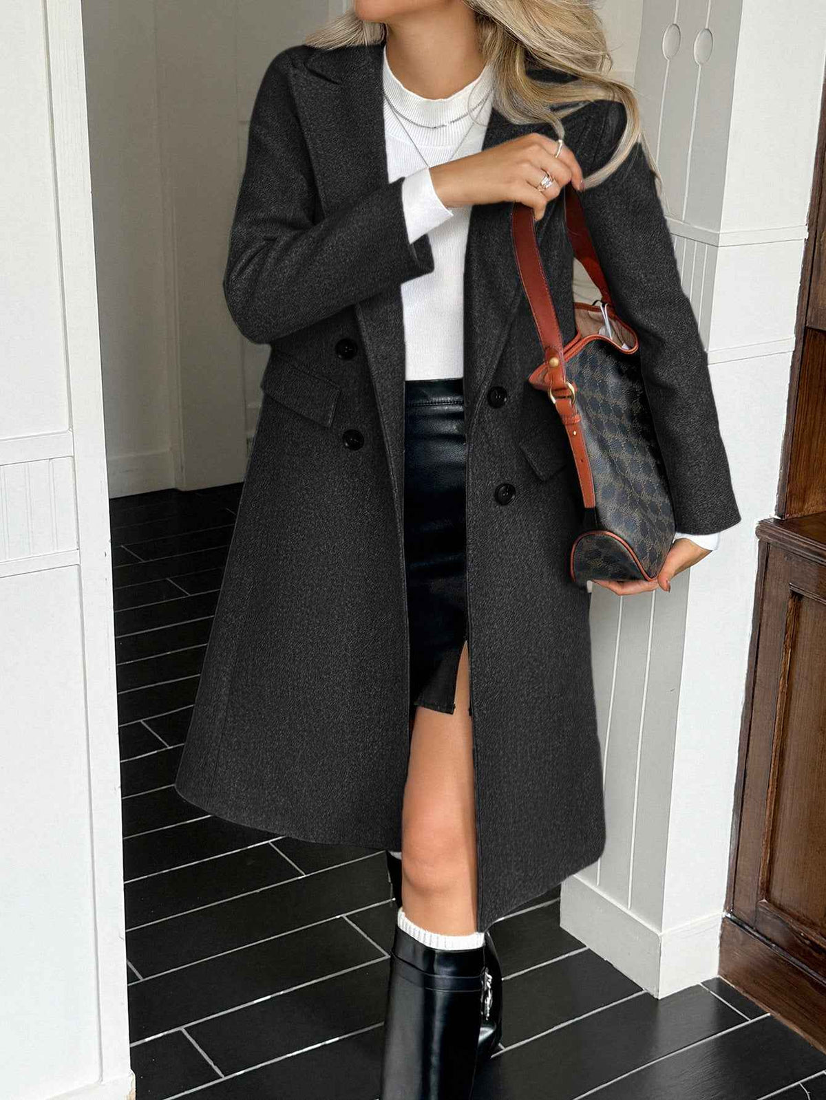 Casual Long Sleeve Coat Trench Coat Women's