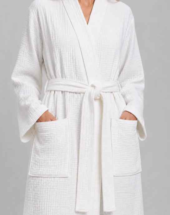 Solid Color Belt Bathrobe Minimalist Nightgown Sleeveless