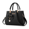 Women's PU Leather Crossbody Bag with Bow Pendant - Fashionable Small Satchel