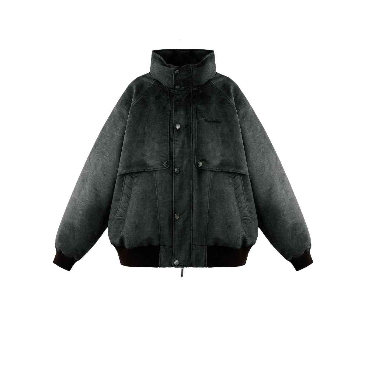 Mens Retro Distressed Bomber Winter Cotton-Padded Jacket