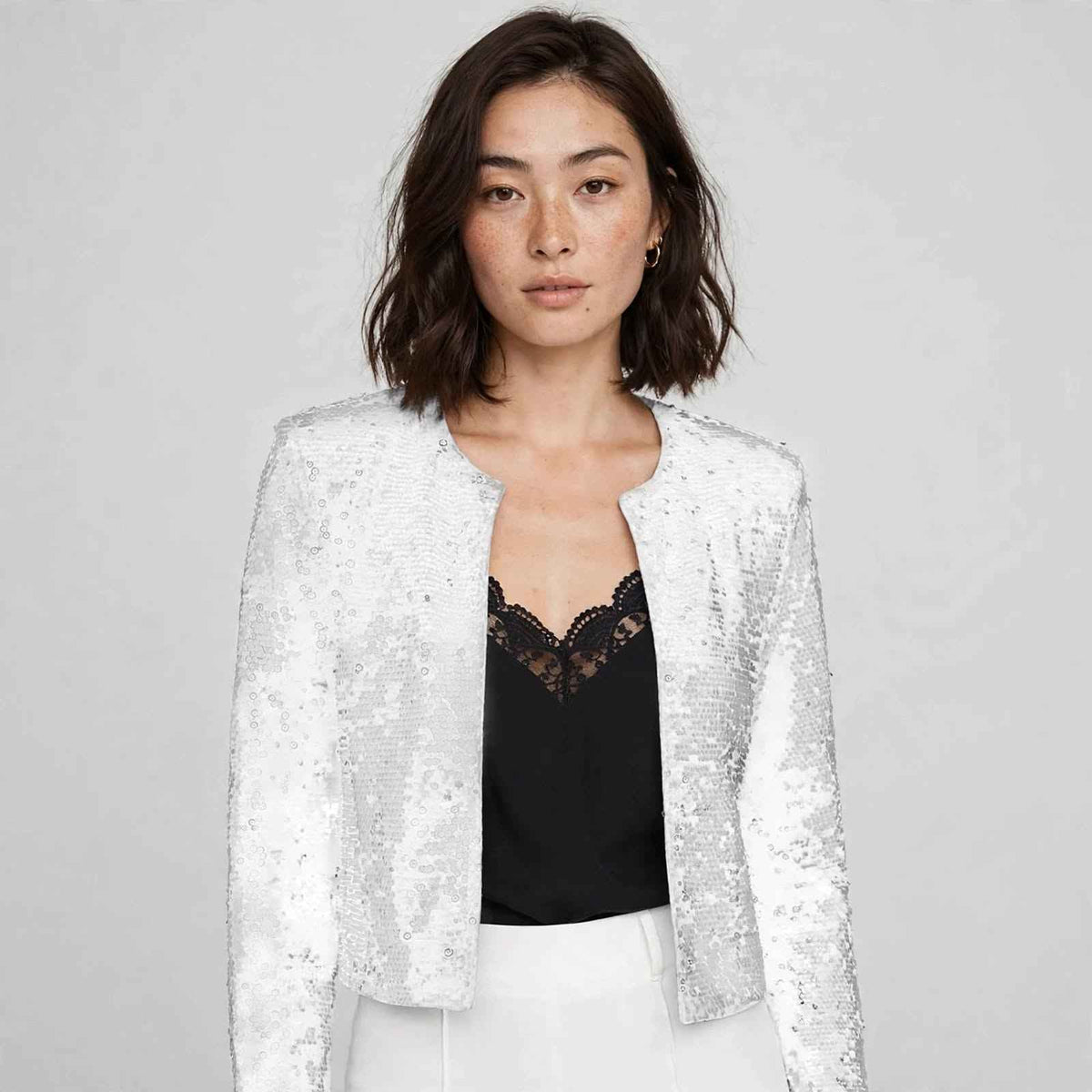Women's Sequin Short Coat: Sparkle for Winter Style