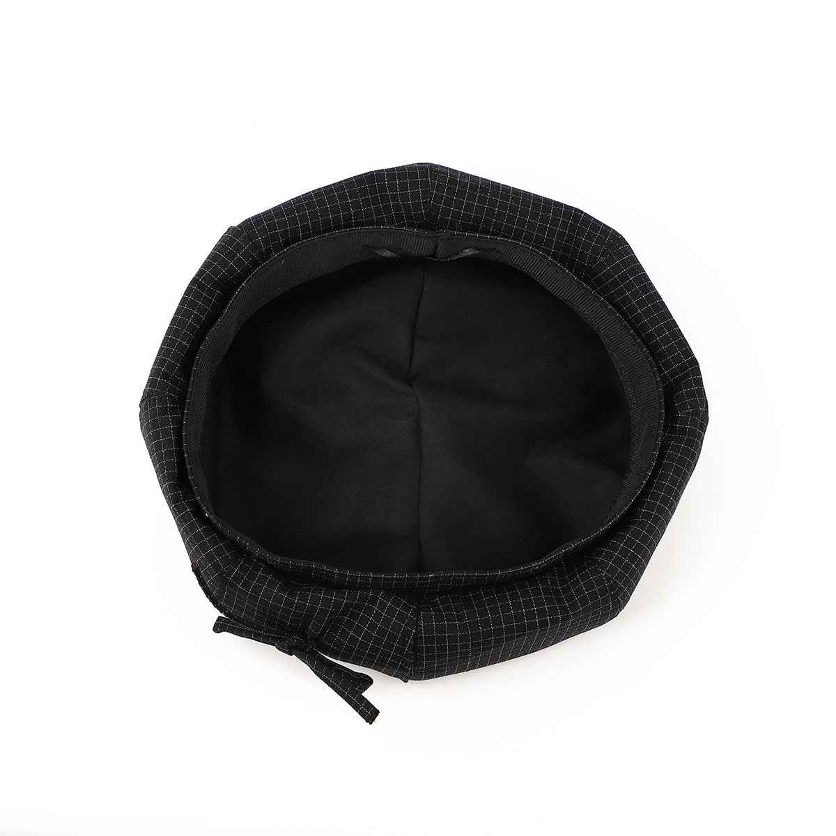 Small Grid Bow Tie Beret: Simple, Elegant Women's Accessory