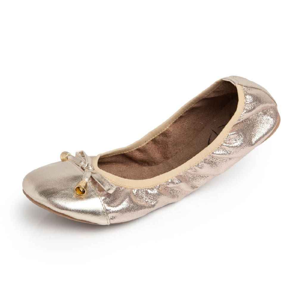 Elegant Champagne Flats - Shimmering & Comfortable Ballet Flats for Style & All-Day Wear