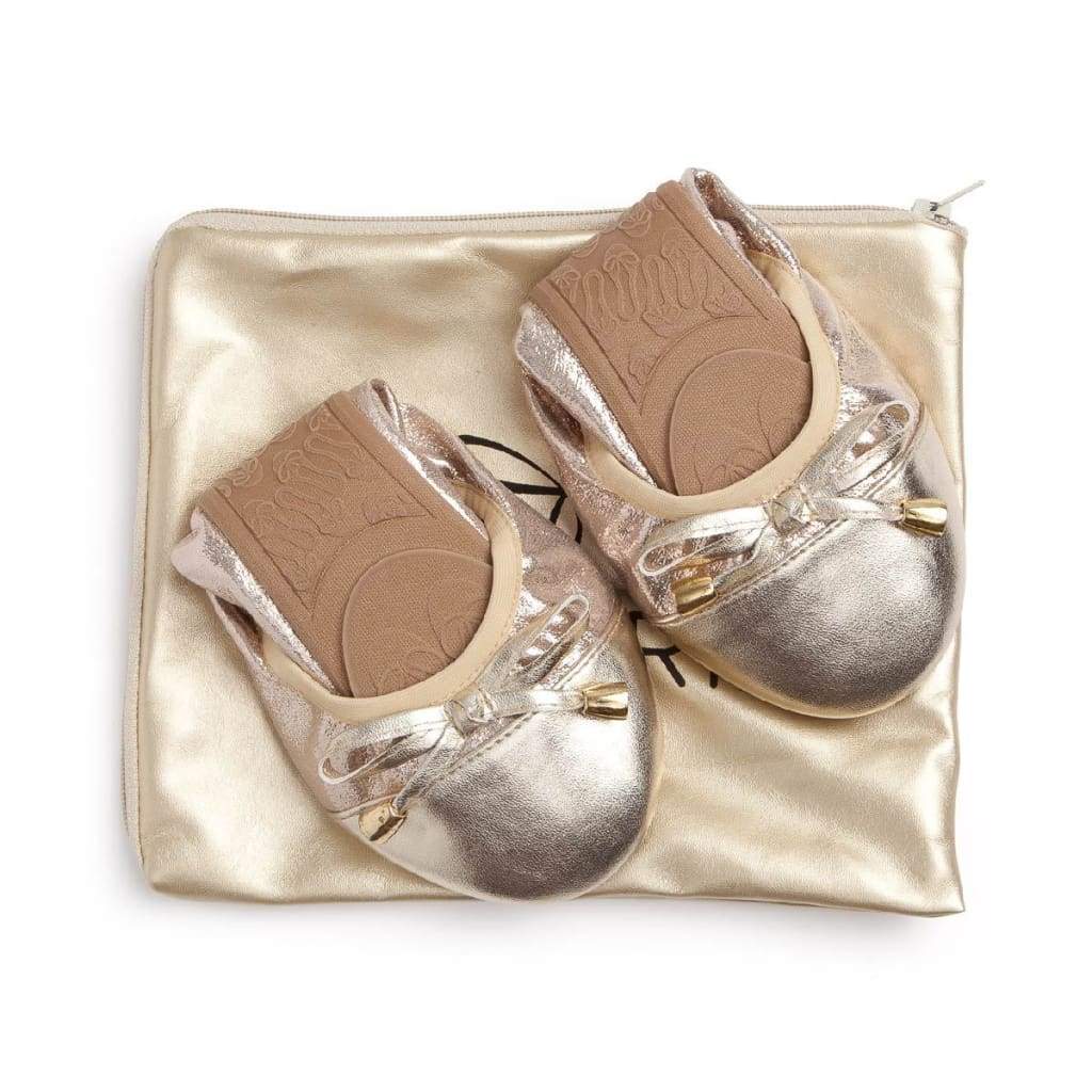 Elegant Champagne Flats - Shimmering & Comfortable Ballet Flats for Style & All-Day Wear - The Honored One TNShoes
