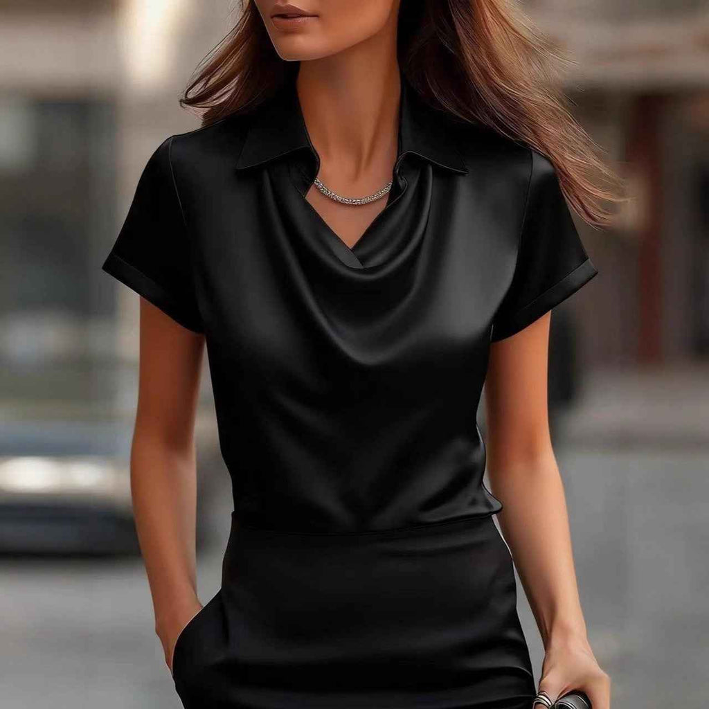 Elegant Multicolor Boat Neck Blouse for Women - Fashion & Casual